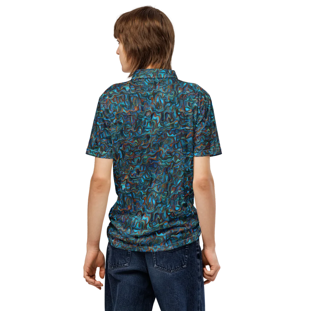 Copper Tide on Men's Slim Fit Polo Shirt — Back