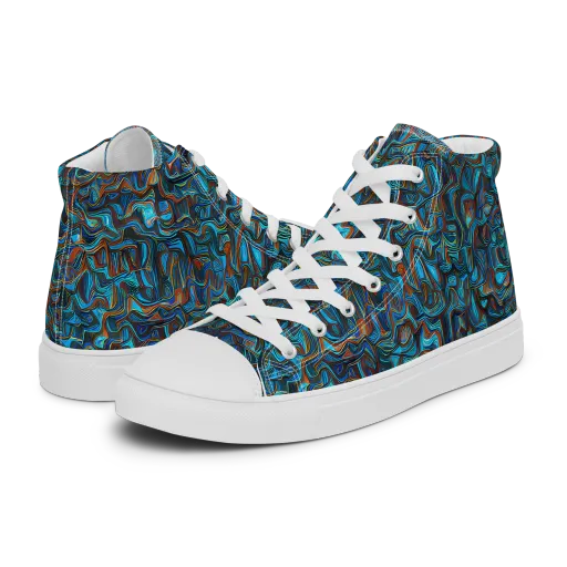 Copper Tide on a Men's High Top Canvas Shoes