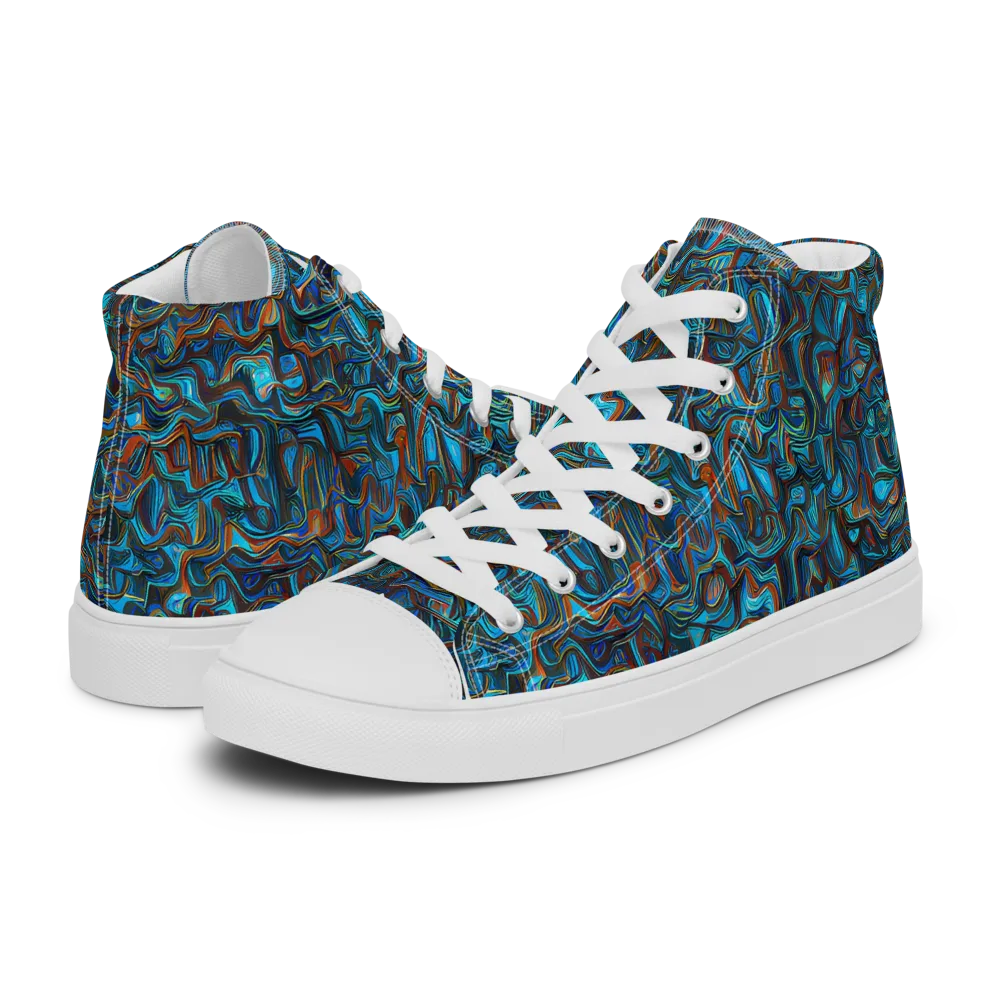 Copper Tide on Women's High Top Canvas Shoes — Left