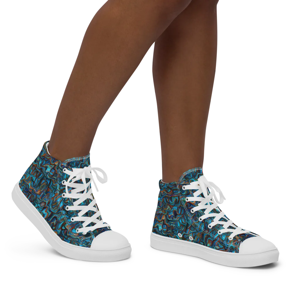 Copper Tide on Women's High Top Canvas Shoes — Right