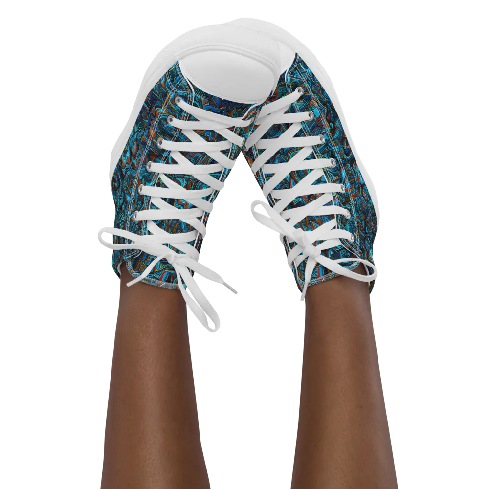 Copper Tide on Women's High Top Canvas Shoes — Front
