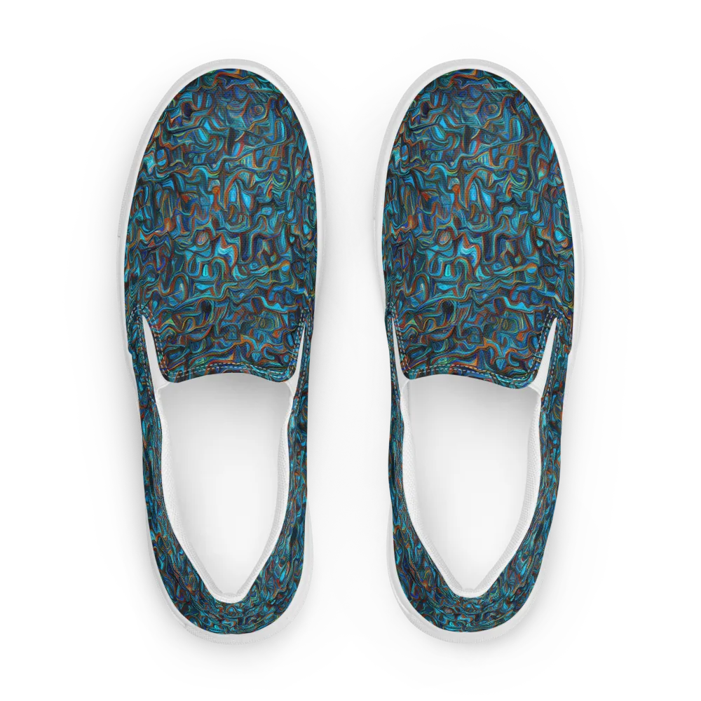 Copper Tide on Men's Slip-On Canvas Shoes — Front