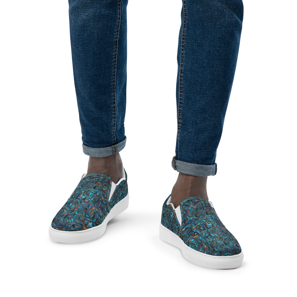 Copper Tide on Men's Slip-On Canvas Shoes — Front
