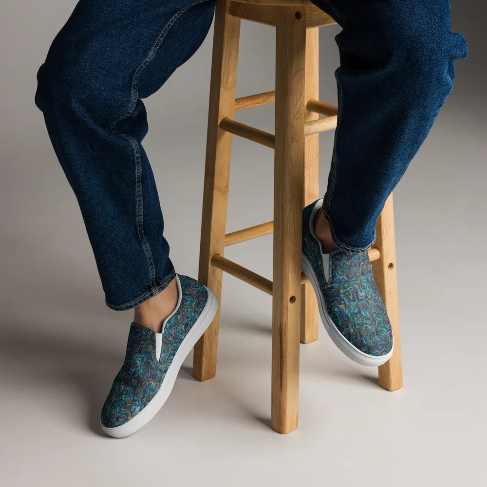 Copper Tide on Men's Slip-On Canvas Shoes — Front