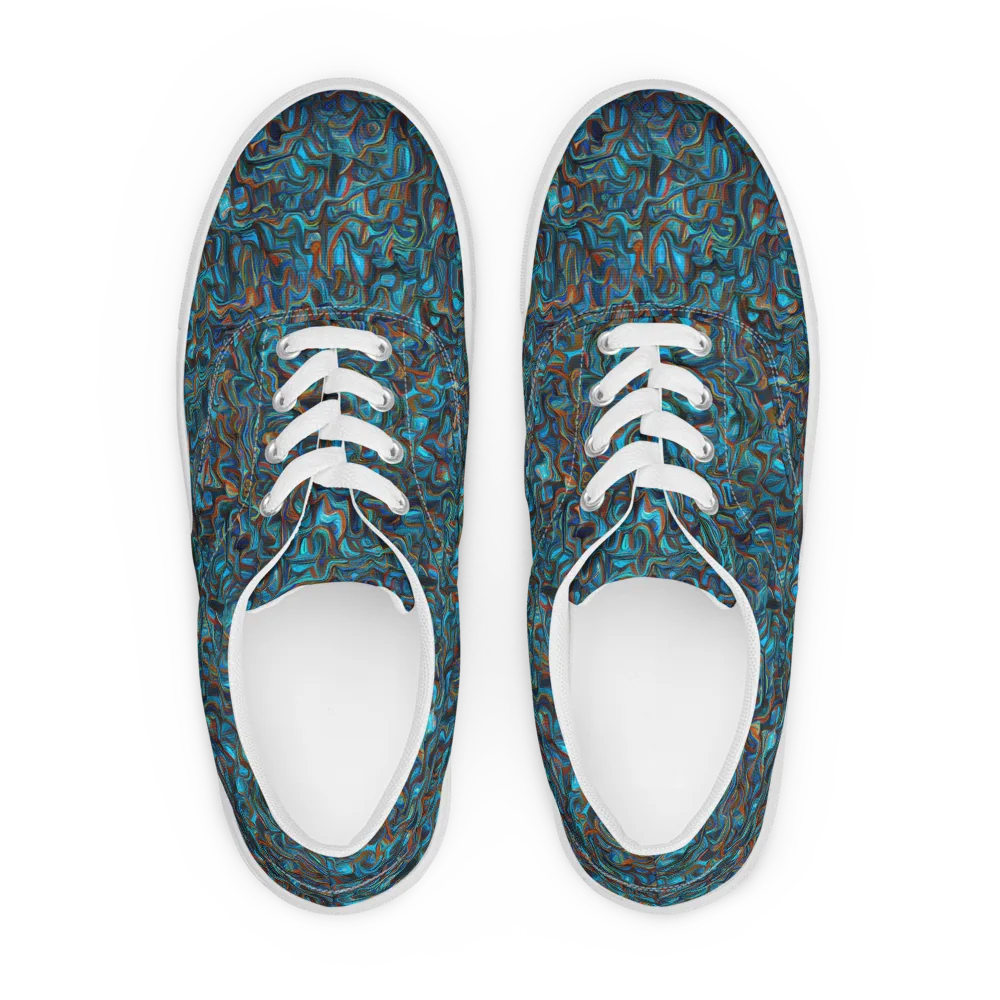 Copper Tide on Men's Lace-Up Canvas Shoes — Front