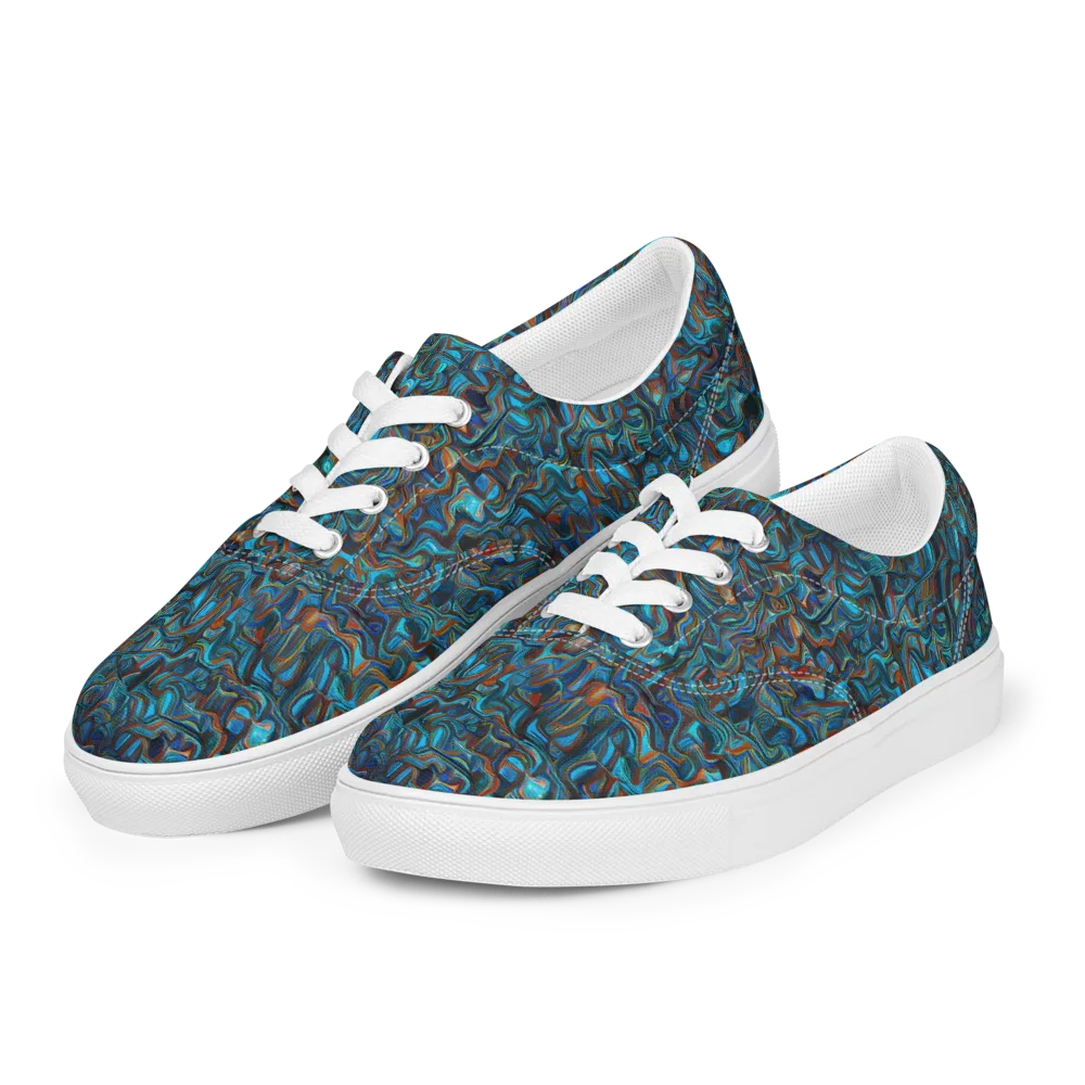 Copper Tide on Men's Lace-Up Canvas Shoes — Left Front
