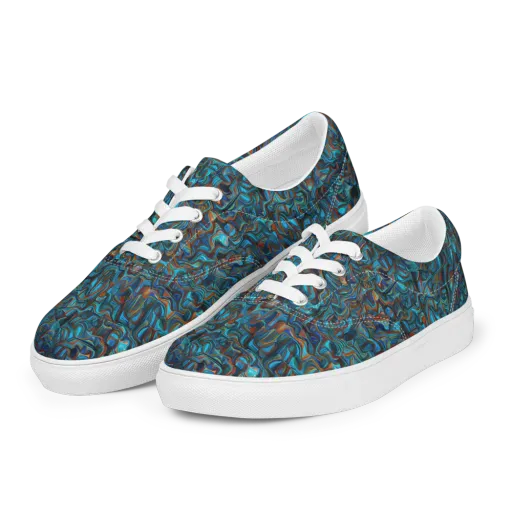 Copper Tide on a Men's Lace-Up Canvas Shoes