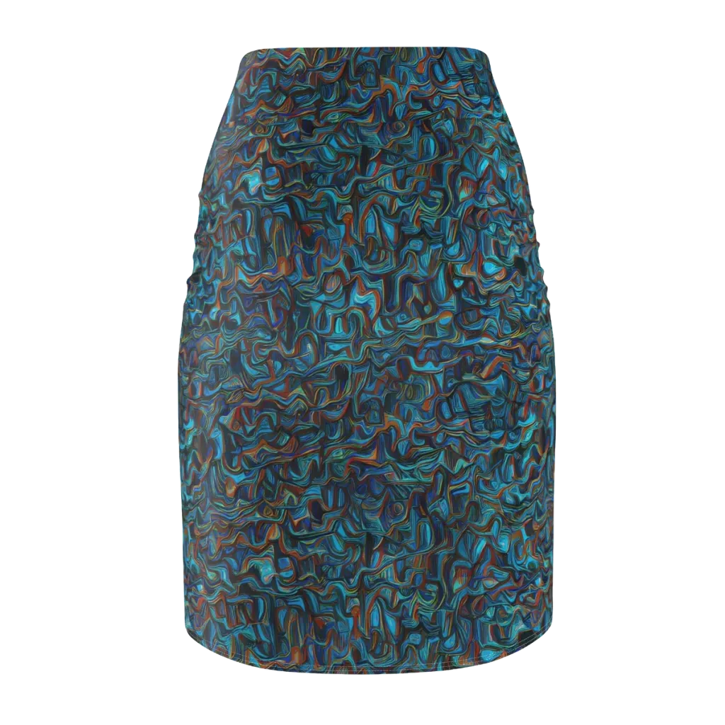 Copper Tide on Pencil Skirt — Back