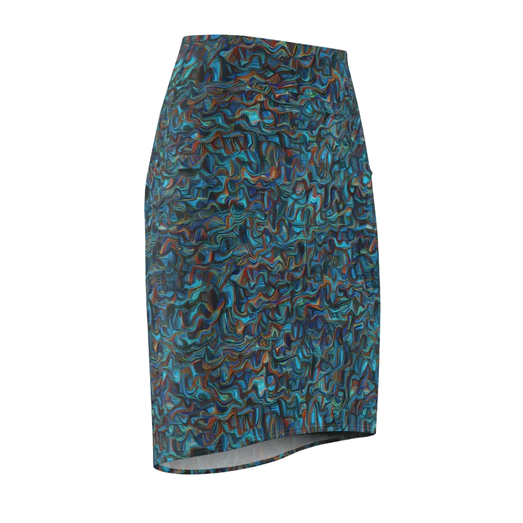 Copper Tide on Pencil Skirt — Front Side
