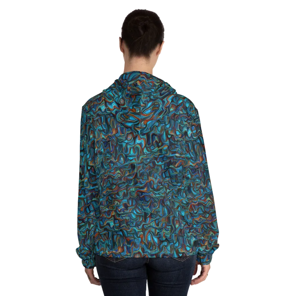Copper Tide on Women's Full-Zip Hoodie — Back On Person