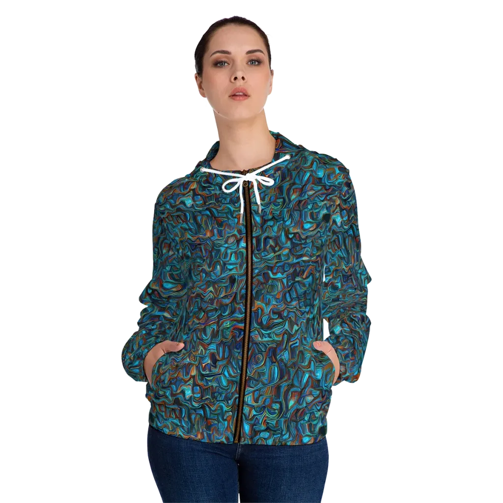 Copper Tide on Women's Full-Zip Hoodie — Front On Person