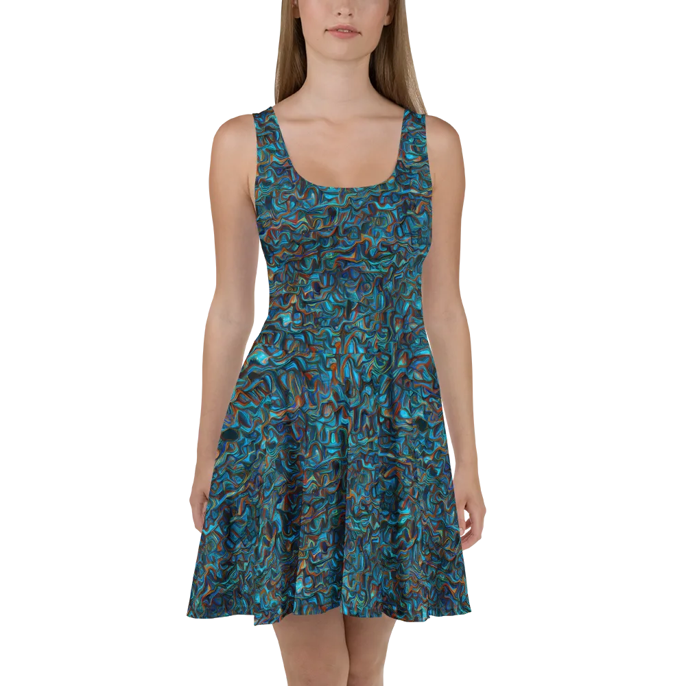 Copper Tide on Skater Dress — Front