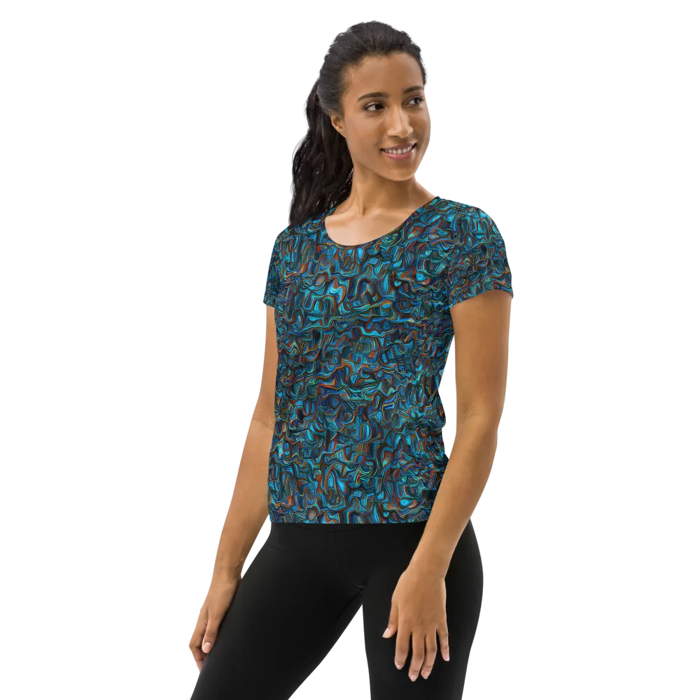 Copper Tide on Women's Athletic T-Shirt — Left