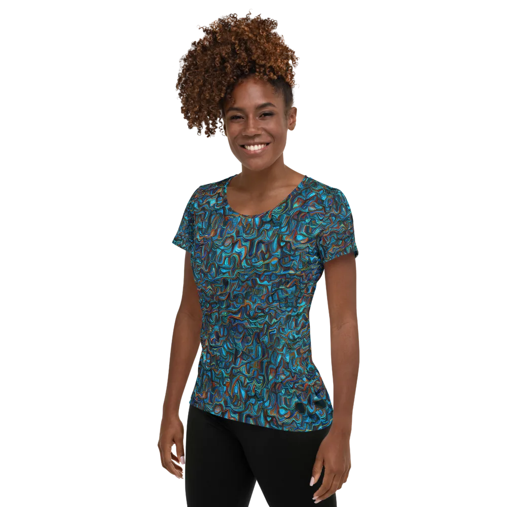 Copper Tide on Women's Athletic T-Shirt — Left