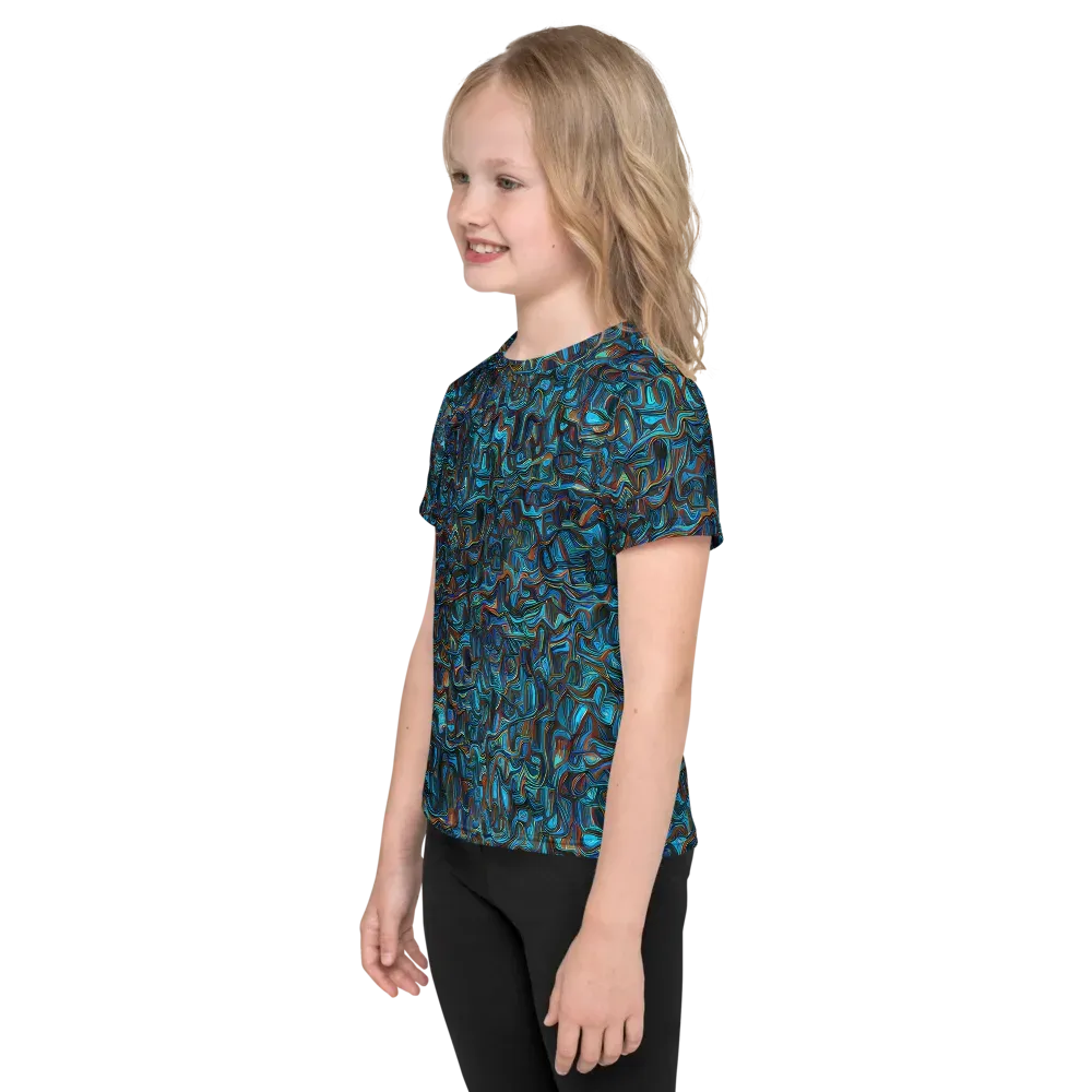 Copper Tide on Kids Crew Neck T-Shirt — Left