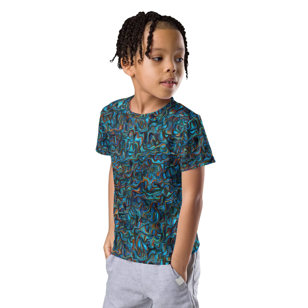 Copper Tide on Kids Crew Neck T-Shirt — Left Front