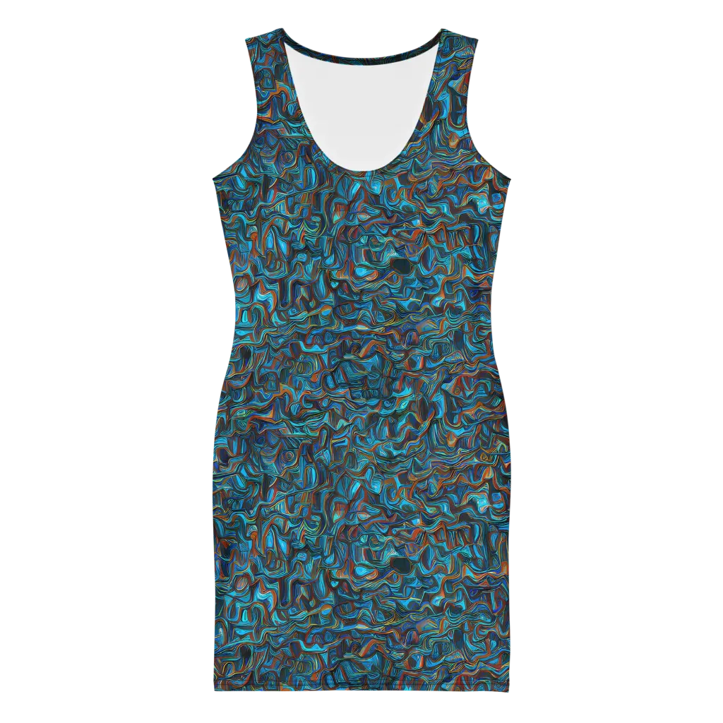 Copper Tide on Bodycon Dress — Front