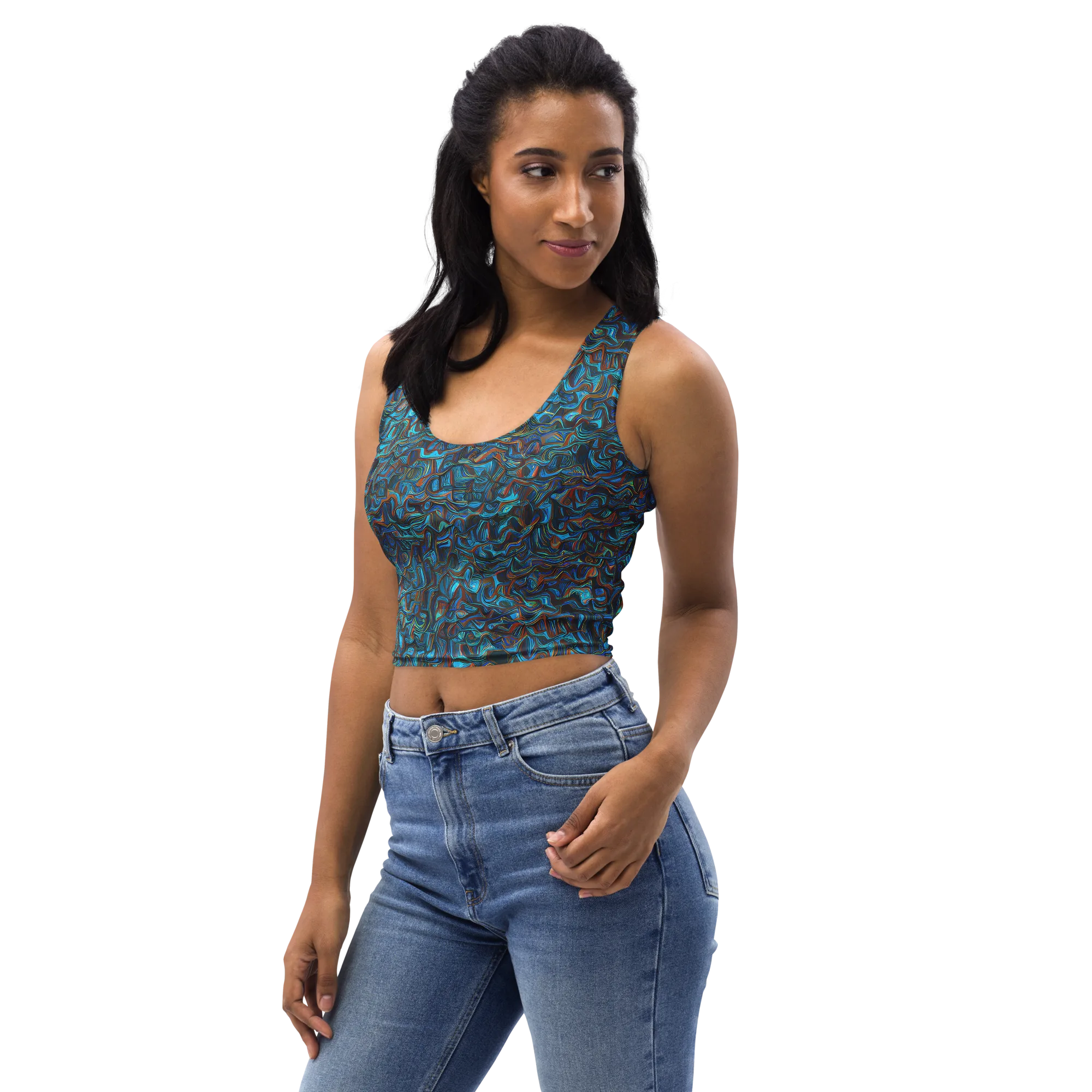 Copper Tide on Crop Top — Left Front