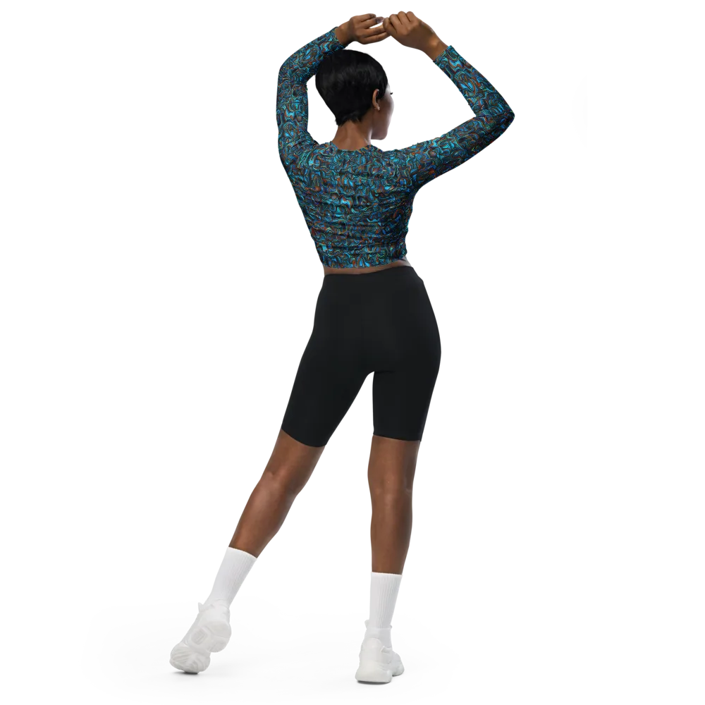 Copper Tide on Long Sleeve Crop Top — Back