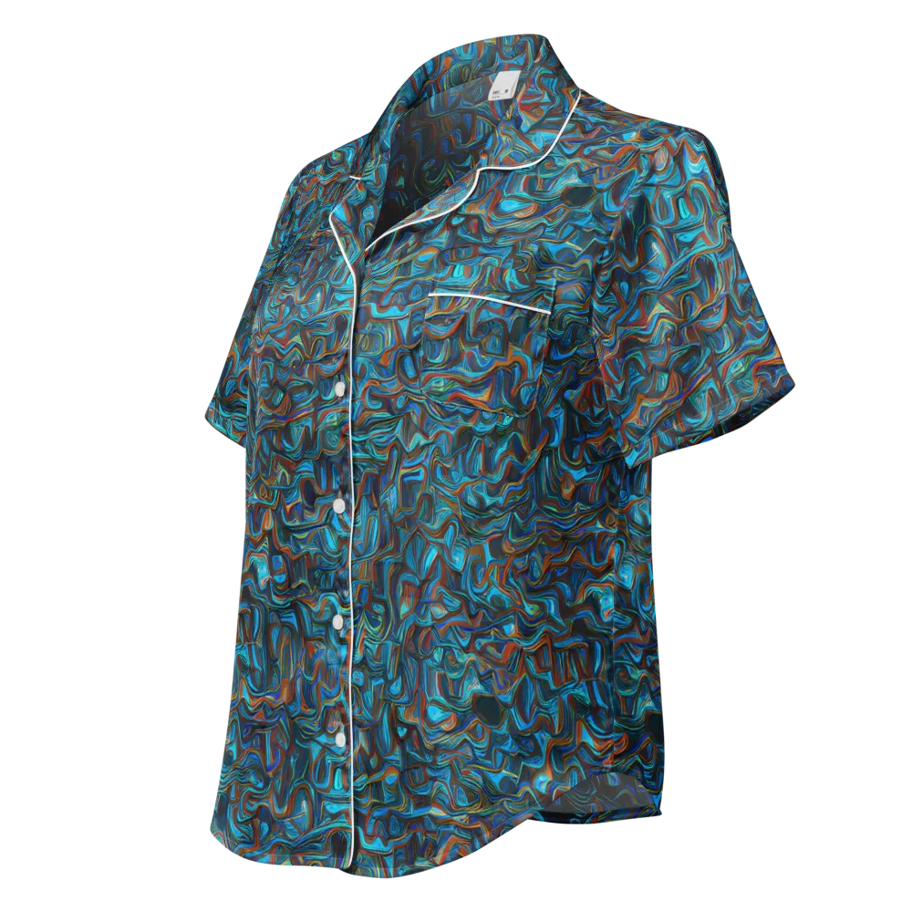 Copper Tide on Women's Short Sleeve Pajama Top — Left Front