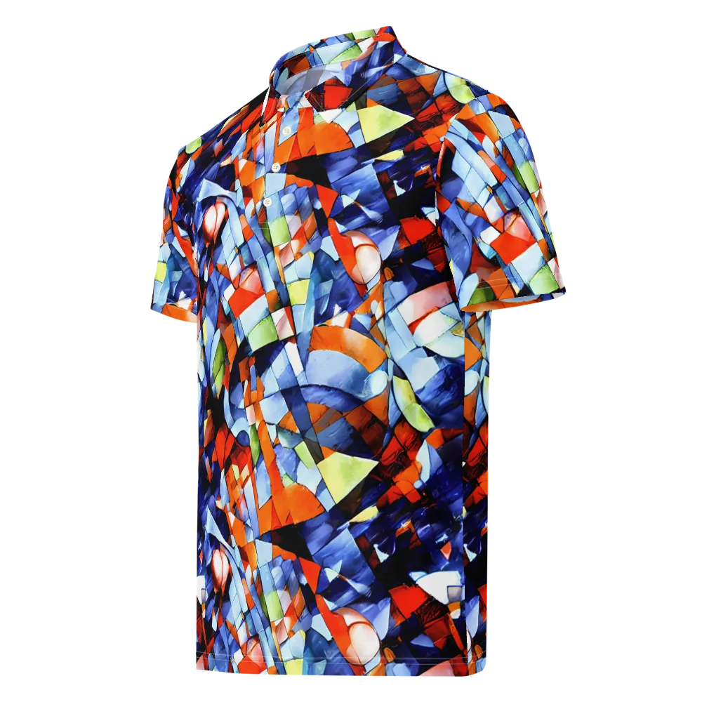 Cubist Current on Men's Slim Fit Polo Shirt — Left Front