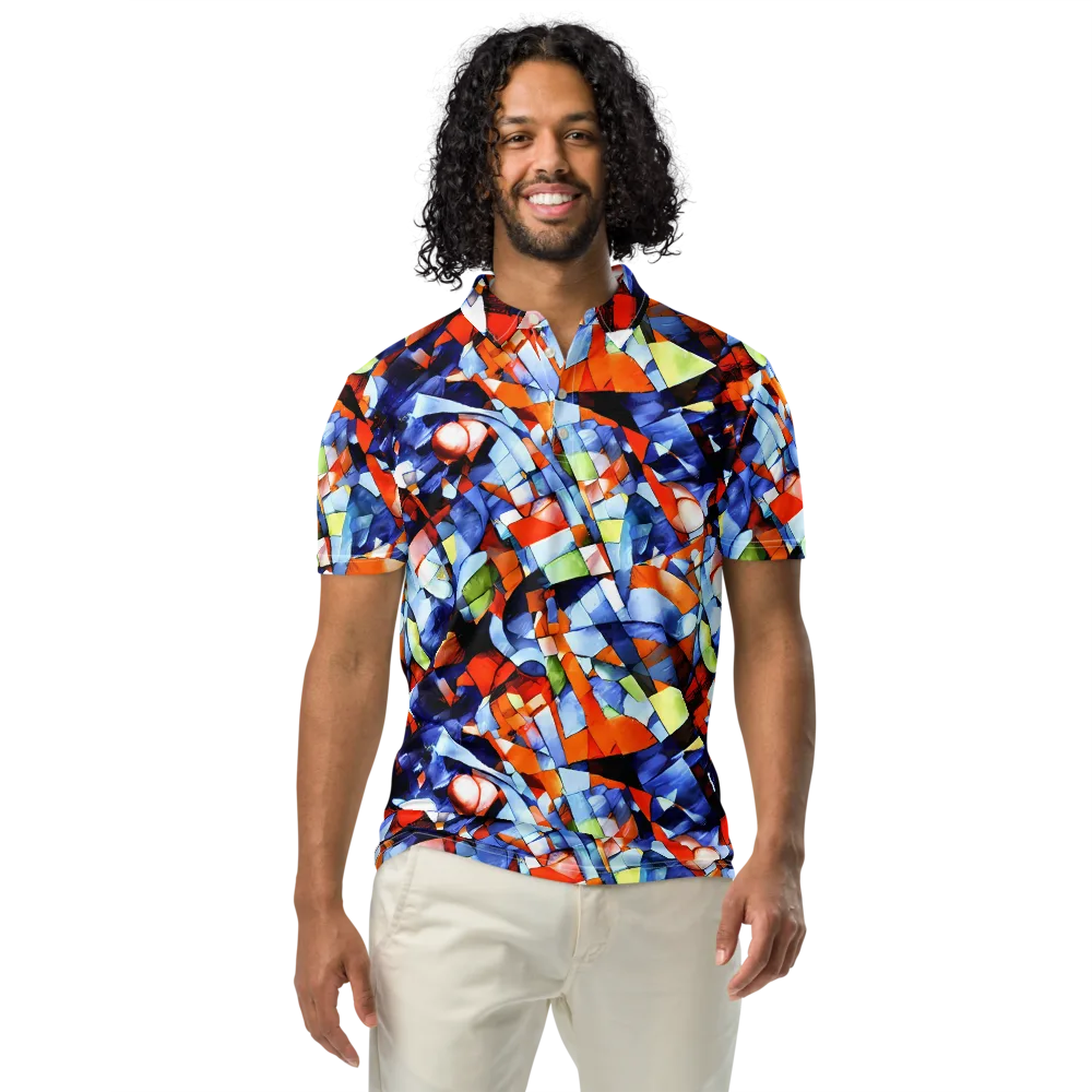 Cubist Current on Men's Slim Fit Polo Shirt — Front