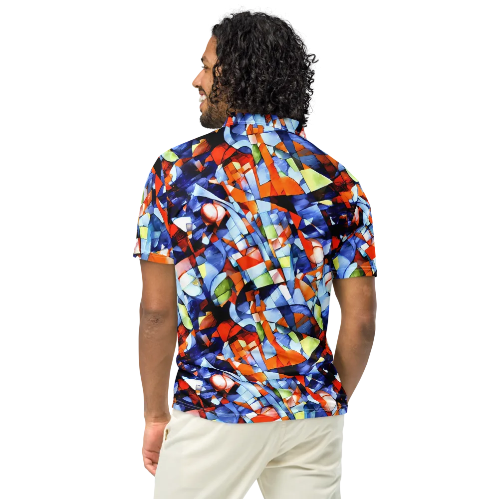 Cubist Current on Men's Slim Fit Polo Shirt — Back