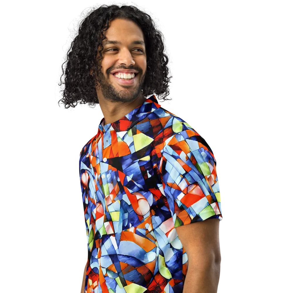 Cubist Current on Men's Slim Fit Polo Shirt — Left Front