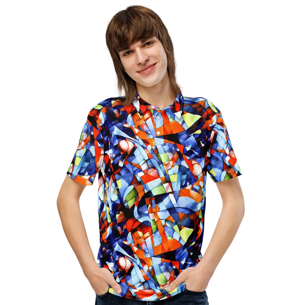 Cubist Current on Men's Slim Fit Polo Shirt — Front
