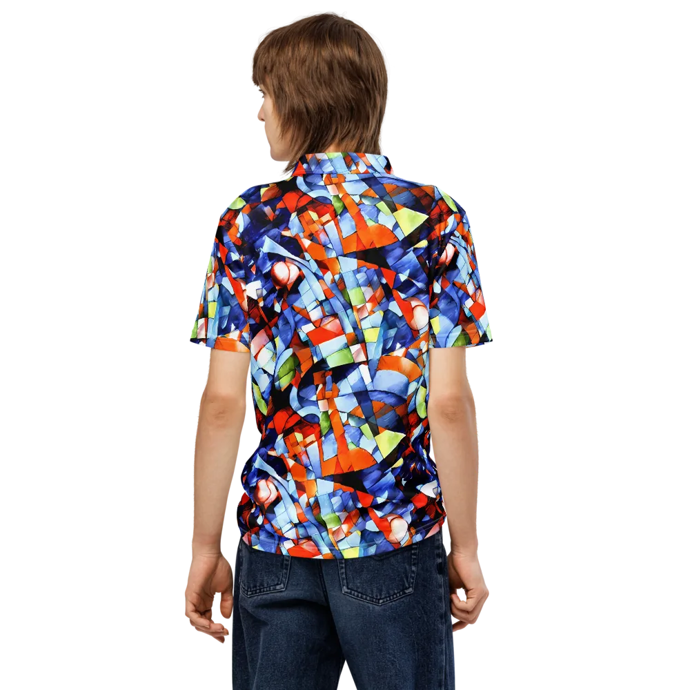 Cubist Current on Men's Slim Fit Polo Shirt — Back