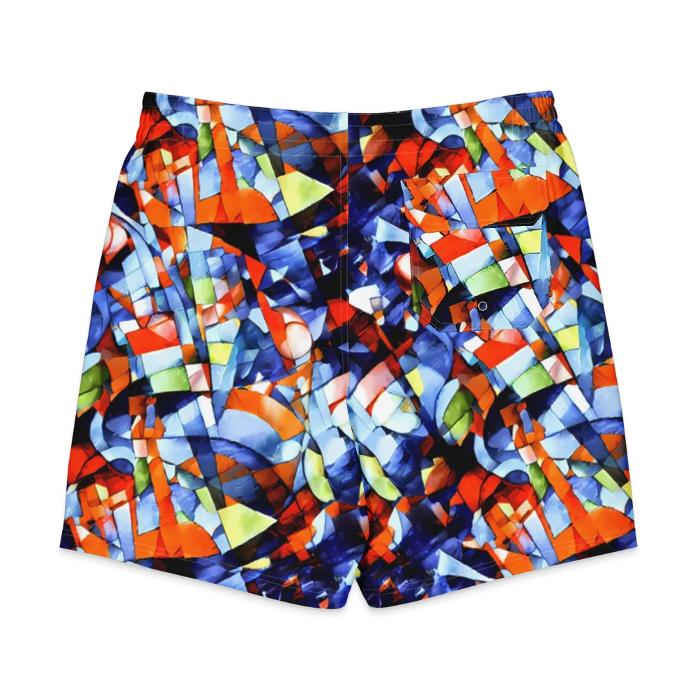 Cubist Current on Men's Board Shorts — Back