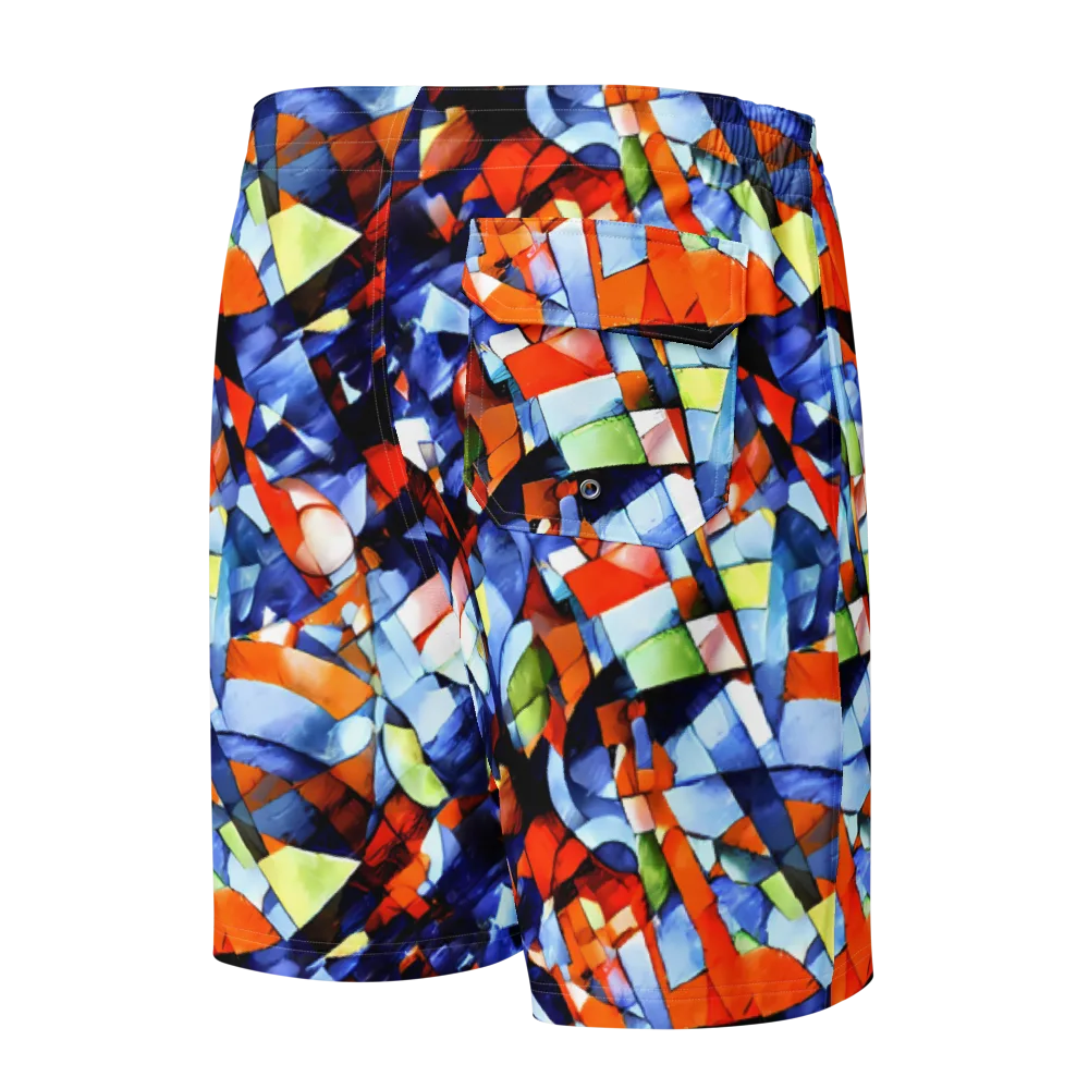 Cubist Current on Men's Board Shorts — Back