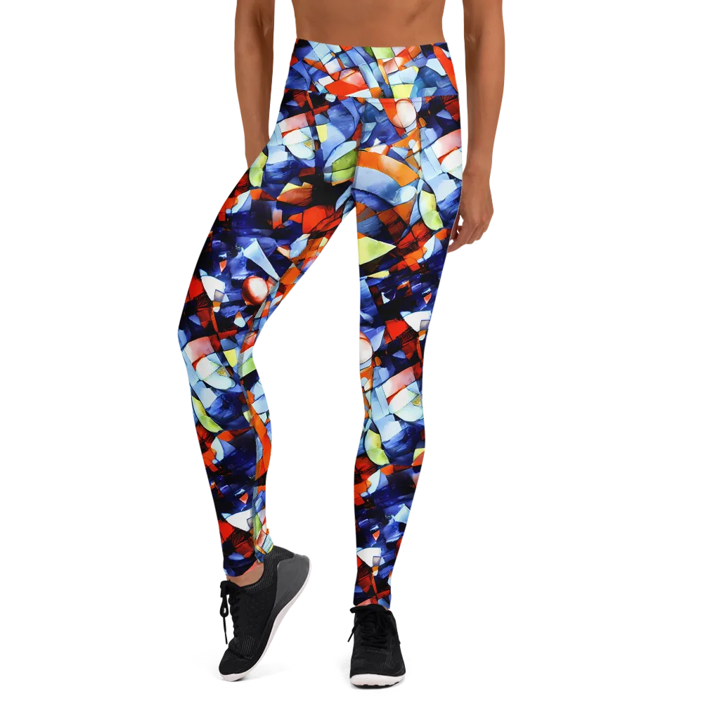Cubist Current on Yoga Leggings — Front