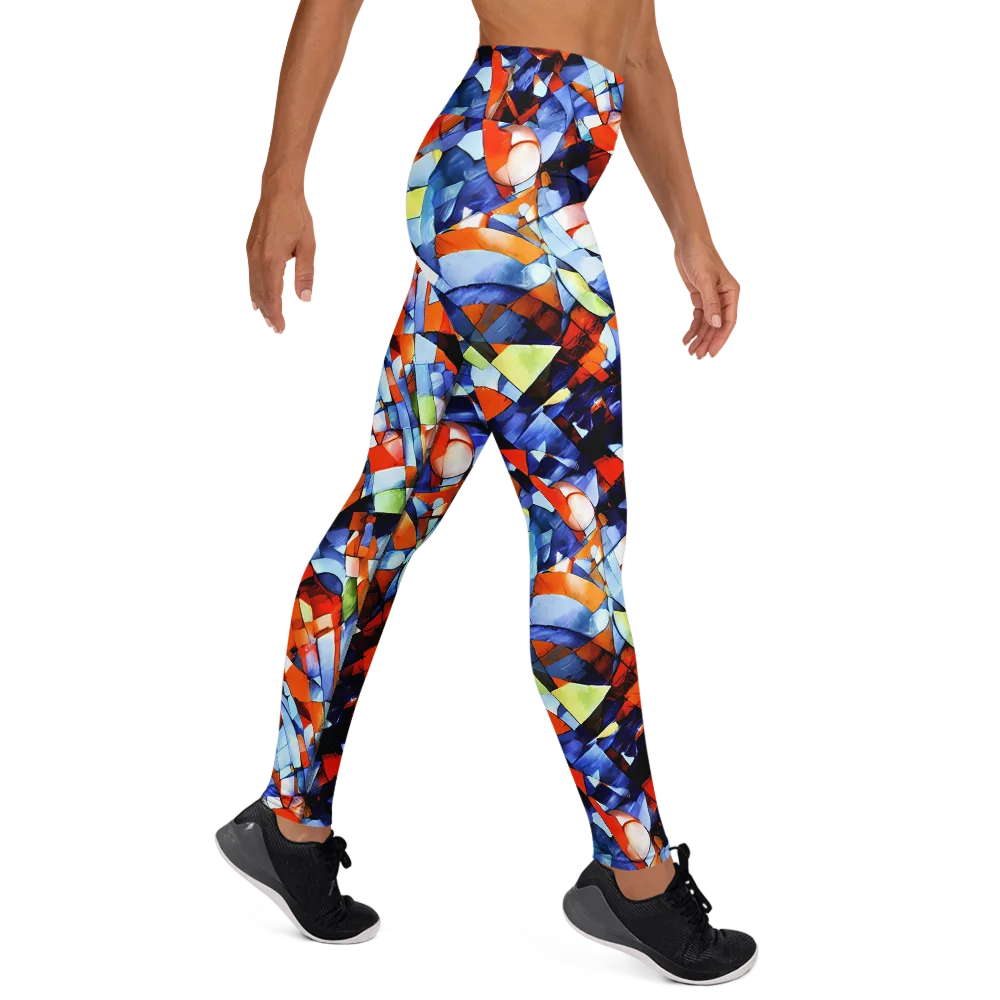 Cubist Current on Yoga Leggings — Right