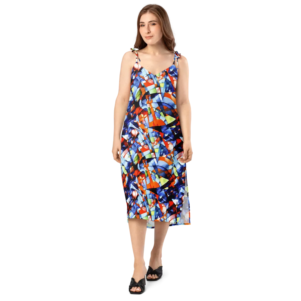 Cubist Current on Slip Dress — Front
