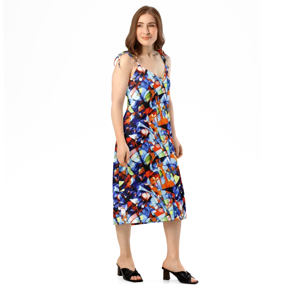 Cubist Current on Slip Dress — Right Front