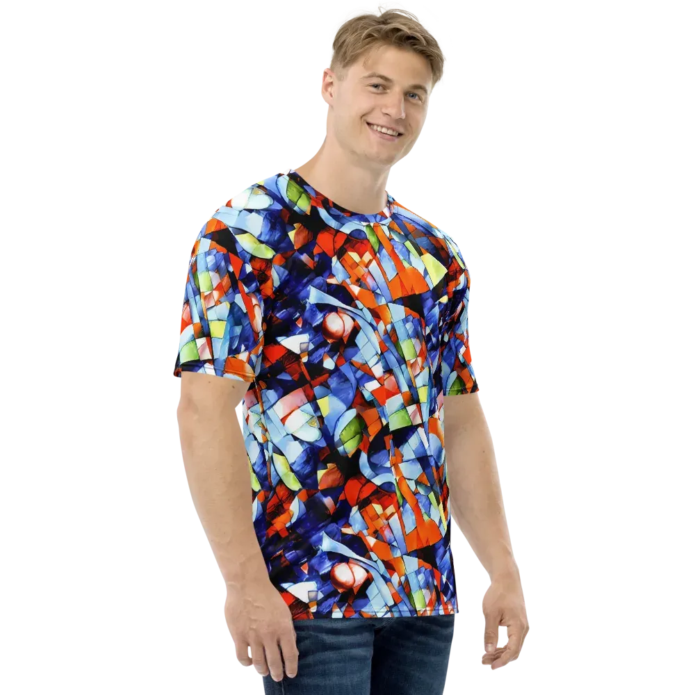 Cubist Current on Men's Crew Neck T-Shirt — Right