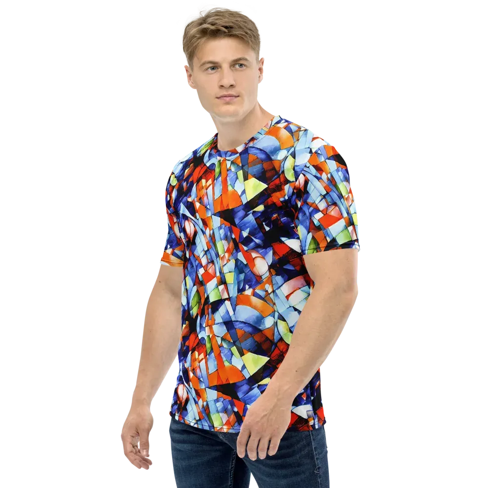 Cubist Current on Men's Crew Neck T-Shirt — Left