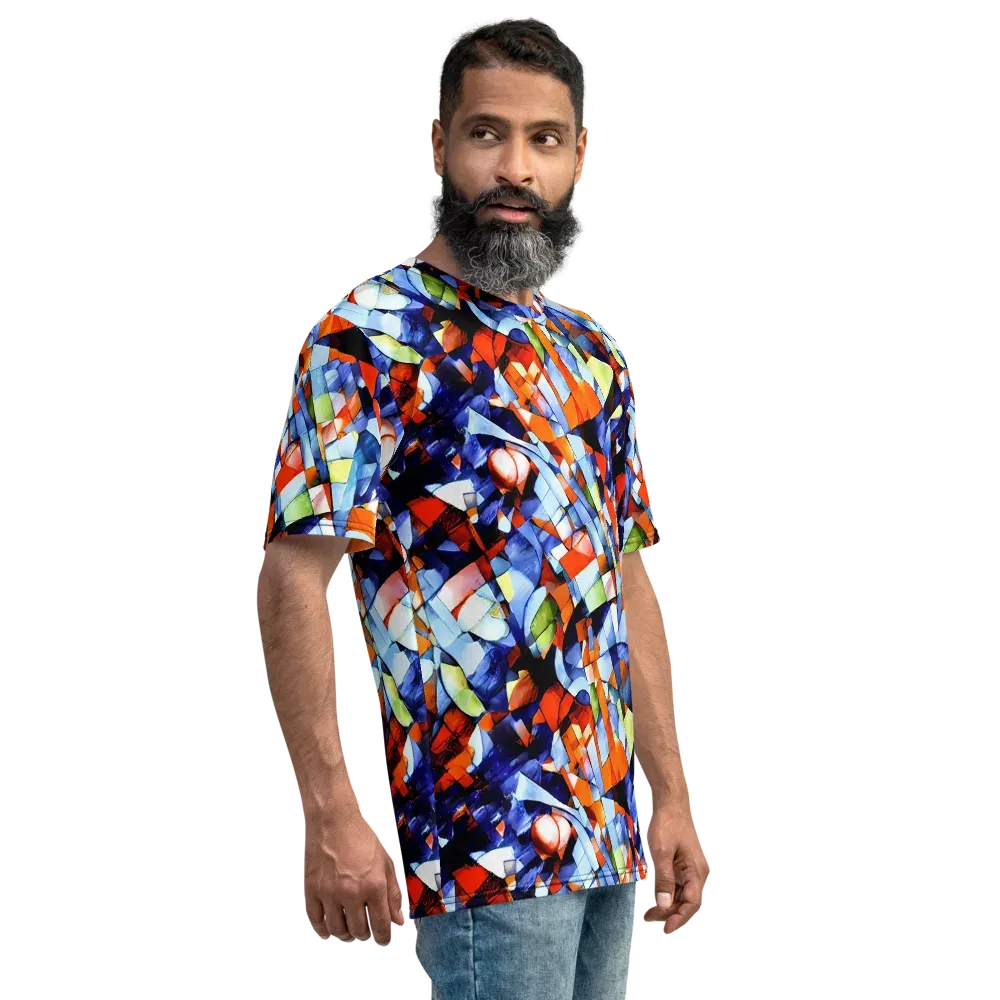 Cubist Current on Men's Crew Neck T-Shirt — Right