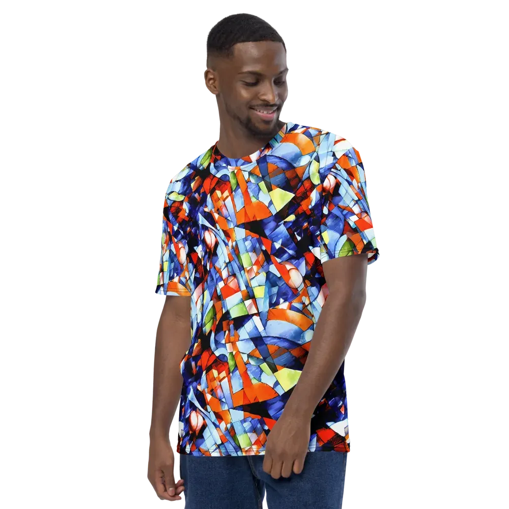 Cubist Current on Men's Crew Neck T-Shirt — Left