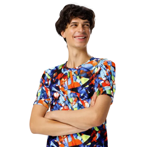 Cubist Current on a Men's Crew Neck T-Shirt