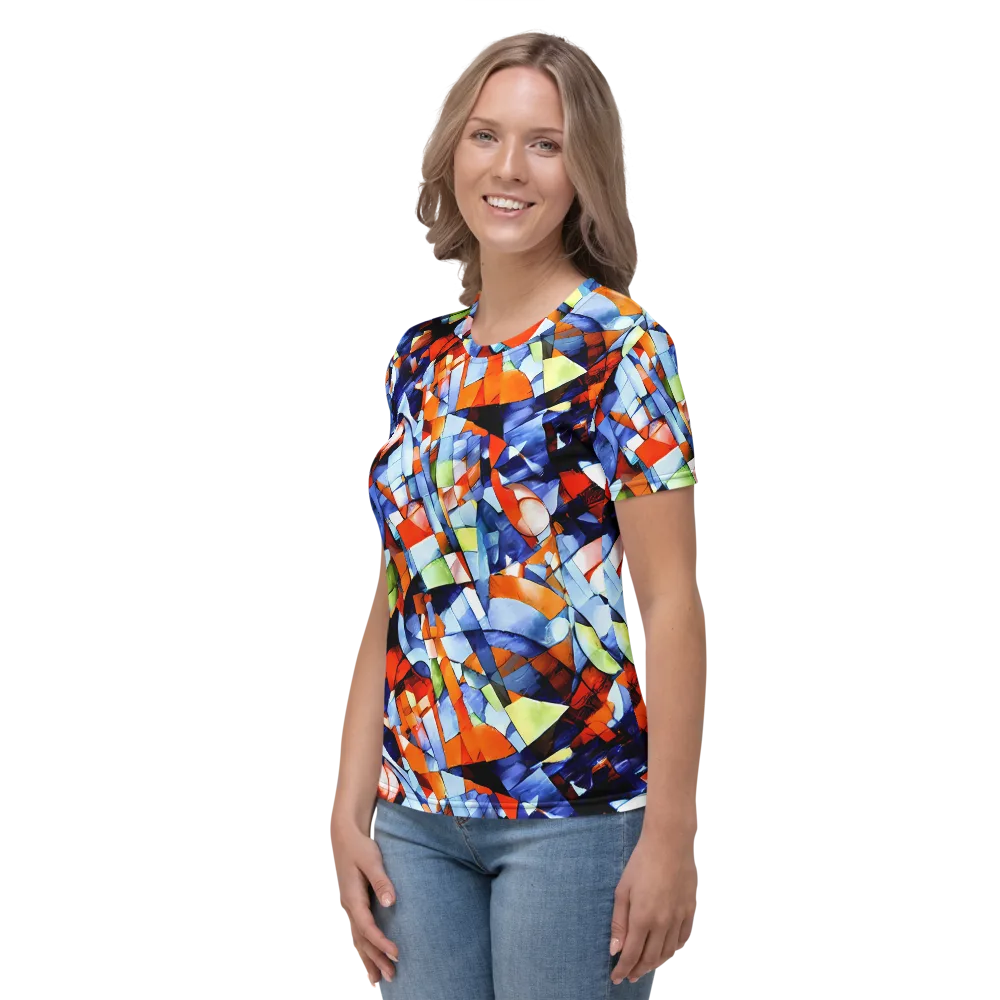 Cubist Current on Women's Crew Neck T-Shirt — Left