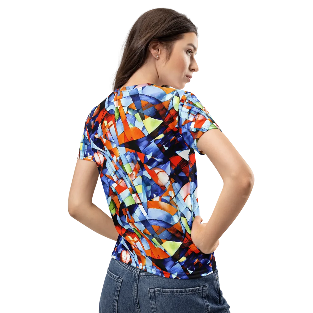 Cubist Current on Women's Crew Neck T-Shirt — Back