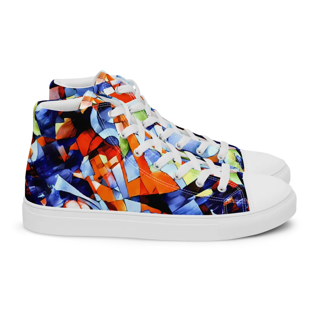 Cubist Current on Women's High Top Canvas Shoes — Right
