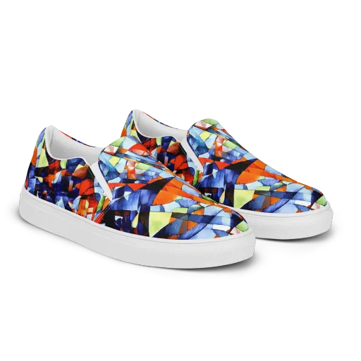 Cubist Current on a Men's Slip-On Canvas Shoes