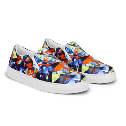 Cubist Current on a Women's Slip-On Canvas Shoes
