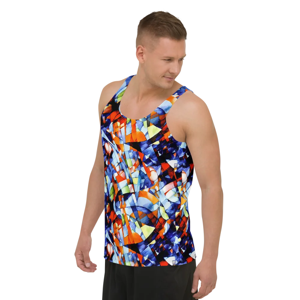 Cubist Current on Men's Tank Top — Left Front
