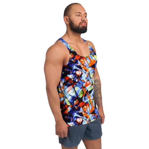 Cubist Current on a Men's Tank Top