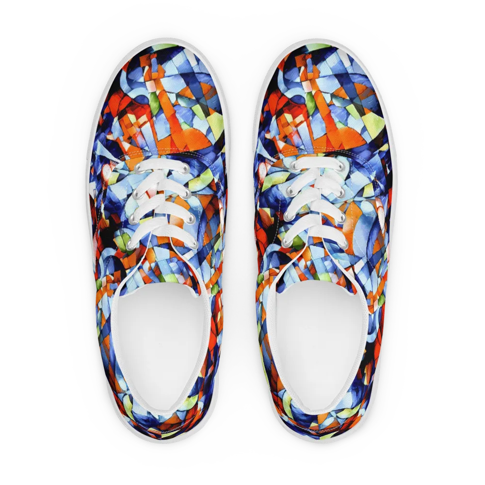 Cubist Current on Men's Lace-Up Canvas Shoes — Front