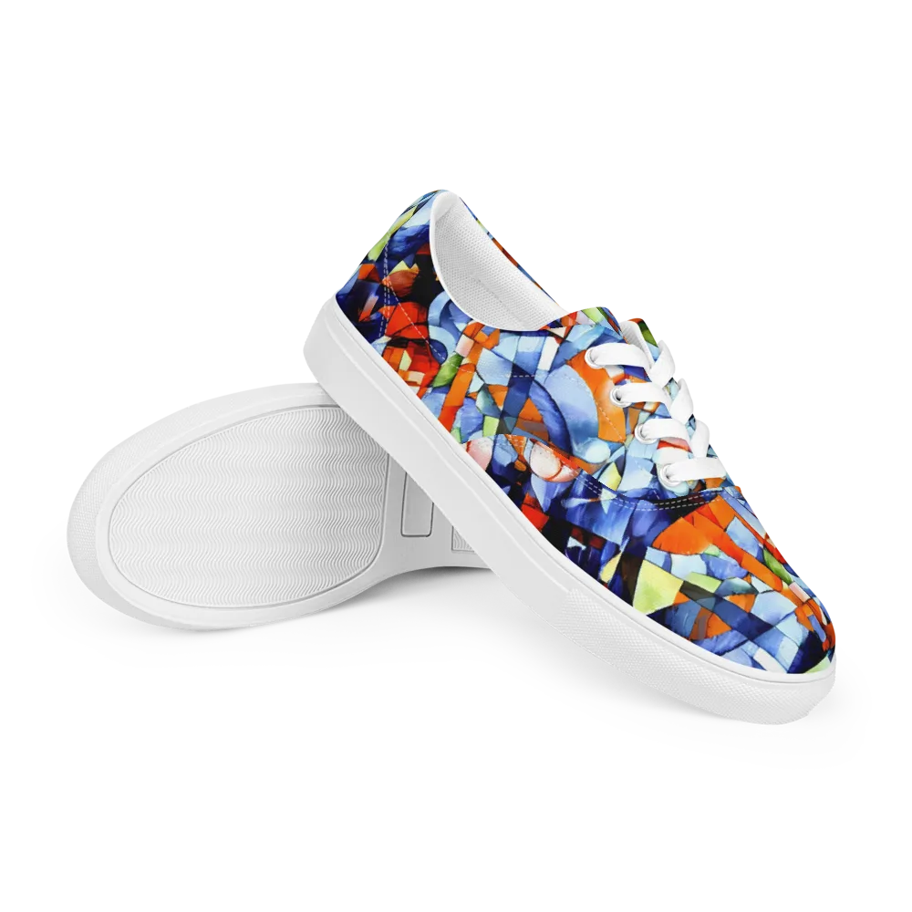Cubist Current on Men's Lace-Up Canvas Shoes — Right Front